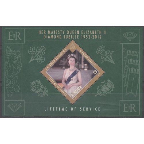Gibraltar Timbres Jubilé De Diamant De La Reine Elisabeth Ii 2012