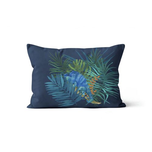 Housse De Coussin 32x50 Cm Amazonie Bleu, Par Soleil D'ocre