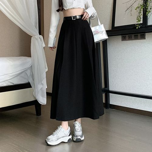 Jupe De Costume Jupe Printemps Et Été Taille Haute Trapèze Longueur Moyenne Grande Balançoire Ol Jupe Parapluie Longueur Genou Jupe Longue Plissée