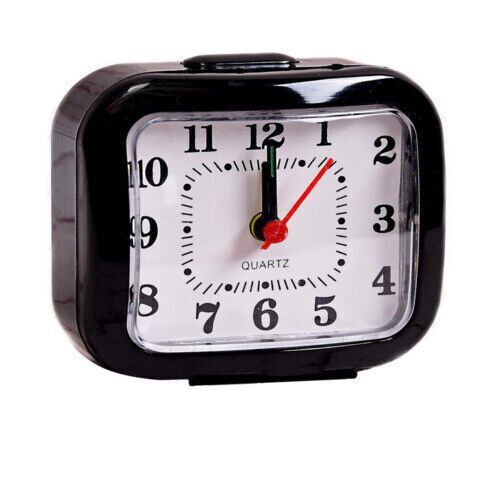 Réveil de voyage à piles, petit, analogique, 12 heures, design simple, réglage facile