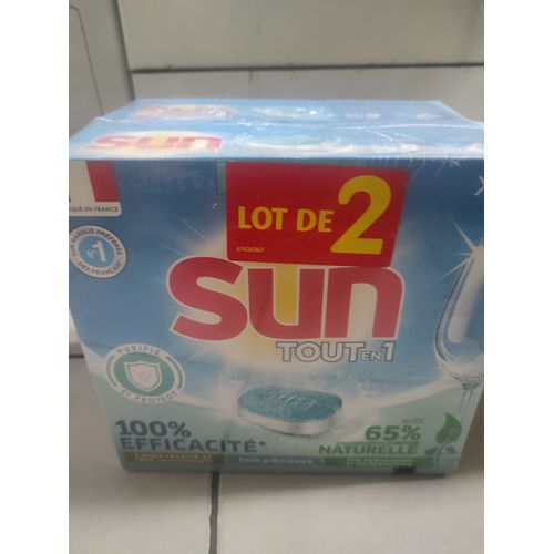 Lot de 2 x 48 tablettes de lave-vaisselle Sun tout en 100% efficacité.