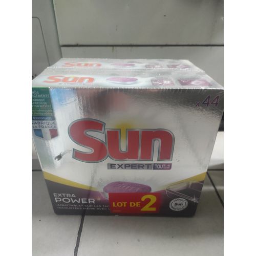 Tablettes lave-vaisselle Sun expert tout en 1 Extra power lot de 2 x 44 tablettes