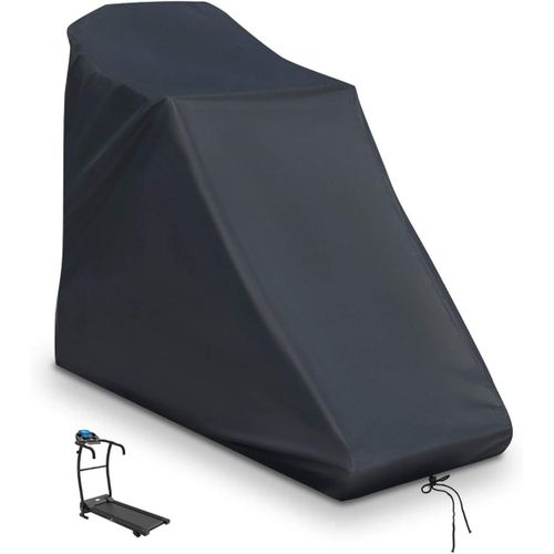 Housse Imperméable Pour Tapis De Course Non Pliable Avec Fermeture Éclair Et Cordon De Serrage - Noir