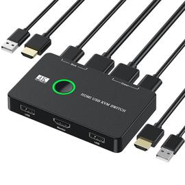 ATEN Commutateur KVM câble HDMI 4K USB 2 ports avec sélecteur de