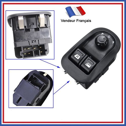 Bouton Commande Lève Vitres + Rétroviseurs Peugeot 206 - 306 = 6554.Wa
