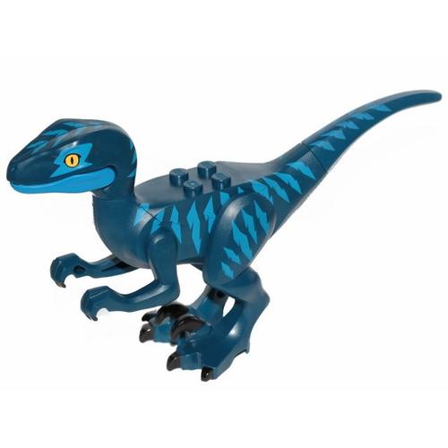 The Lego Movie 2 Dark Blue Dinosaur Dinosaure Raptor / Velociraptor With Blue Markings And Blue Eye Patch Raptor11