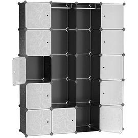 Penderie armoire de rangement en plastique empilable pour 20 cubes