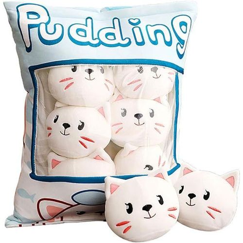 Mignon Snack Oreiller Animaux En Peluche Jouets 35*45cm Pudding Décoratif Amovible Kitty Chat Poupées Creative Jouet Cadeaux Pour Ados Filles Enfants