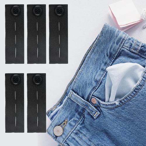 Rallonge De Ceinture Pour Jeans Et Pantalons, 5 Pack Rallonge Bouton Pantalon Etenseurs De Taille De Pantalons Elastiques Waist Bouton Pour Jeans Pantalons Jupes