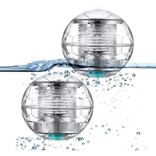 2 Pack Lumière De Piscine Solaire Flottant Eclairage Led Automatique Couleur Changement Étanche Boule Lampe Solaire Pour Bassin Jardin, Piscine, Etang, Plein Air, Décoration De Fête