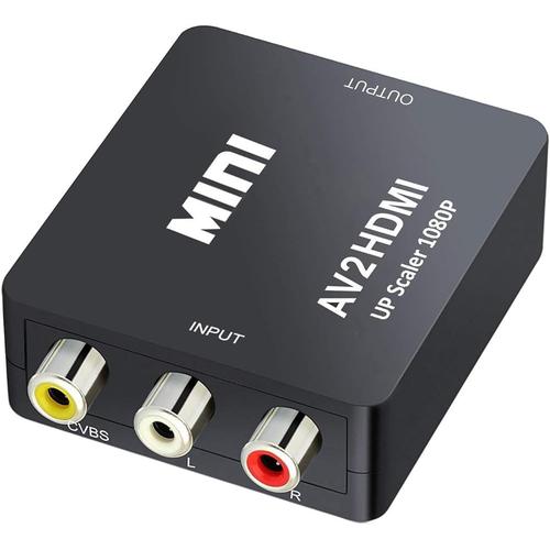 Mini AV RCA CVBS vers HDMI Vidéo Audio Convertisseurs Adaptateur Support 720 1080P pour Caméra, Xbox 360, PS1, PS2, WII, N64, Gamecube, Snes, NES, PSP, Lecteur DVD, VHS