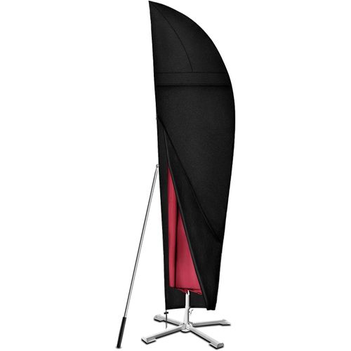 Housse Parasol Déporté De 2,7m À 3,4m, (265x40/70/50cm) Noir Robuste Tissu Oxford 420d, Iimperméable, Anti-Uv Housse De Protection Parasol Deporte Avec Grilles D?Aération