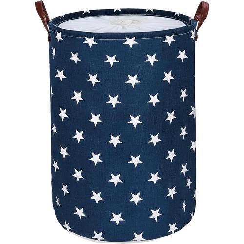 17-inches Grand Organiser Paniers pour Vêtements Stockage (9 Couleurs), Cordon Paniers à Linge, Pliable Sac à Linge, Pliage Grande Capacité Corbeilles à Linge (Bleu Star)