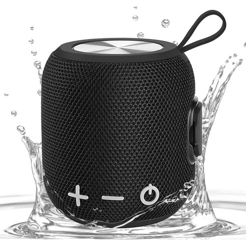 Enceinte Bluetooth étanche sans fil pour douche - Boîte à musique stéréo - Son surround portable - Pour la maison, l'extérieur et les voyages (noir)