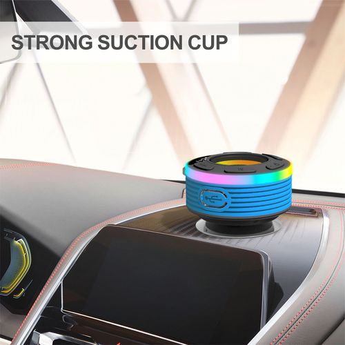 Enceinte Douche Bluetoth Portable, Mini Enceinte Bluetoth 5.1 Portables Étanche IPX7 Haut-Parleur avec Ventouse Puissante et Crochet, Bluetooth Radios HD 360°Stéréo, Mic Intégré, 10H de Lecture