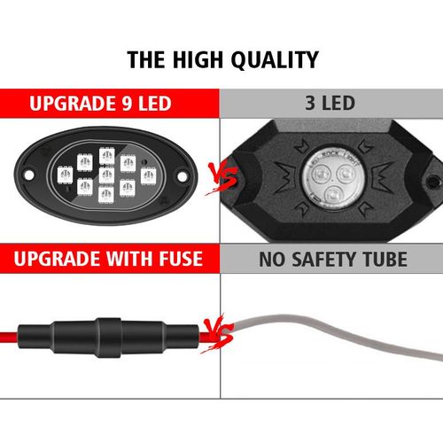Rgb Led Rock Lights Néon De Voiture Imperméable Sous Glow Light Kits Châssis De Voiture Lumière Underglow Pour Voiture Bas Underglow Atmosphère Décorative