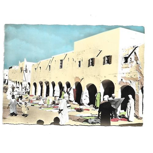 Algérie Scénes Et Types D'afrique Du Nord Un Marché Dans Le Sud N° 47 Couleur