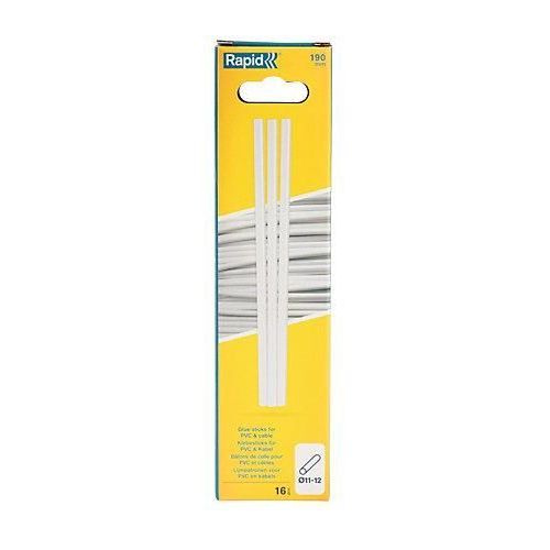 Bâton de colle PVC câbles transparente 190 mm Rapid  16 pièces