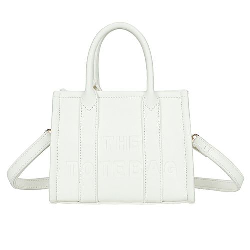 Sac Cabas pour Femme THE TOTE BAG Aspect Grainé avec Anses Robustes Gallantry Blanc