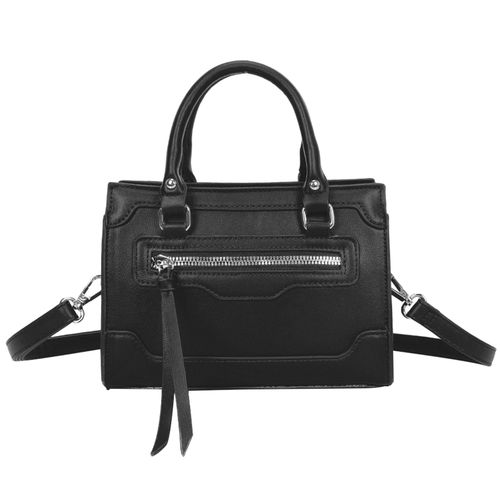 Sac à Main pour Femme Zippé avec Anses Rigides et Bandoulière Amovible Gallantry Noir