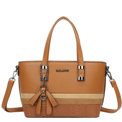 Sac à Main pour Femme avec N?ud et Bandoulière à Effet Python Gallantry Marron