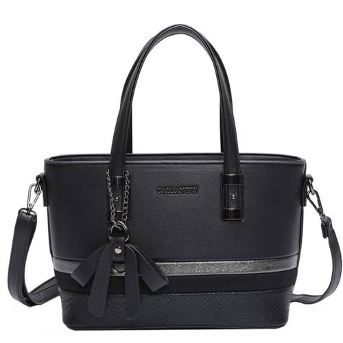 Sac à Main pour Femme avec N?ud et Bandoulière à Effet Python Gallantry Noir