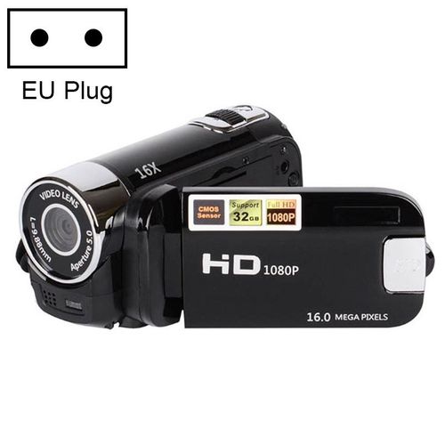 Caméscope Numérique HD 16 Millions Pixels Zoom 16X Stabilisation Image SD 32GB + SD 32Go Noir YONIS