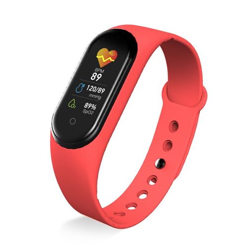 Bracelet Connecté Ip68 Étanche, Appels Bluetooth, Musique, Surveillance Cardiaque Rouge Yonis