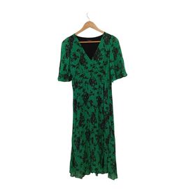 Robe Verte À Pois Et Fleurie Taille.36 Caroll