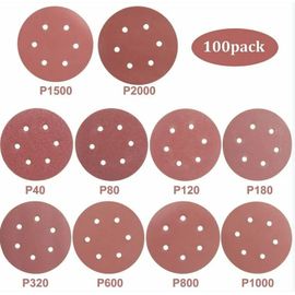 100 Pièces de disque abrasif de 150 mm, papier de verre 40/80/120/180/320/600/800/1000/1500/2000 (10 pièces par grain)