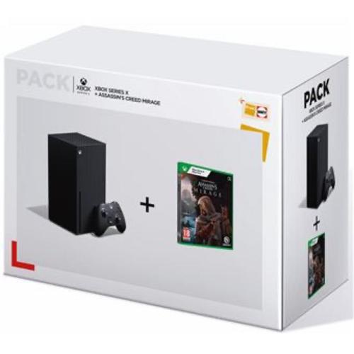 Pack Console Xbox Séries X Noir + Assassin's Creed Mirage Xbox