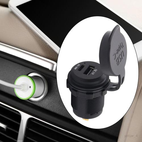 Prise De De Voiture 12v 24v, Type C Usb, Trou Ouvert 29.3mm Pour 18w