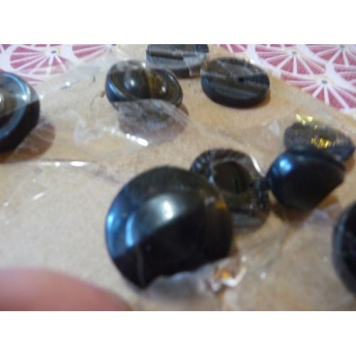 Anc5 4 Boutons Queu Noirs Très Anciens Diam 12