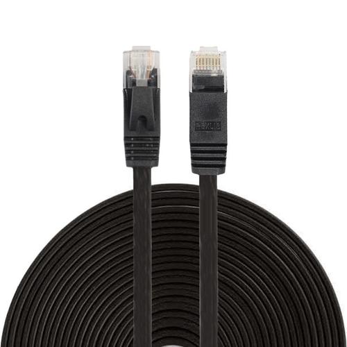 Câble réseau LAN plat Ethernet ultra-plat 15m CAT6, cordon de raccordement RJ45 (blanc)