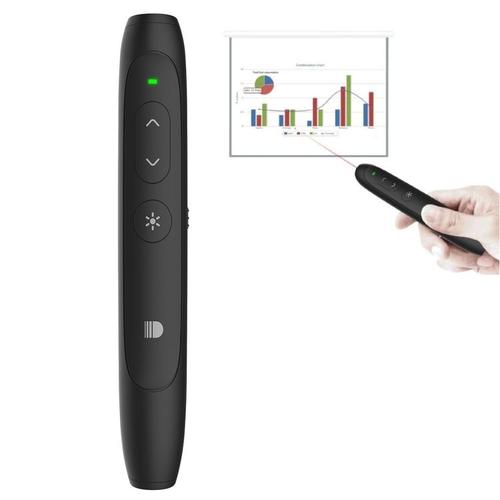Doosl DSIT012 2.4GHz Wireless Presenter PowerPoint Pointeur de contrôle de représentation de Clicker, distance de contrôle: 100m (noir)