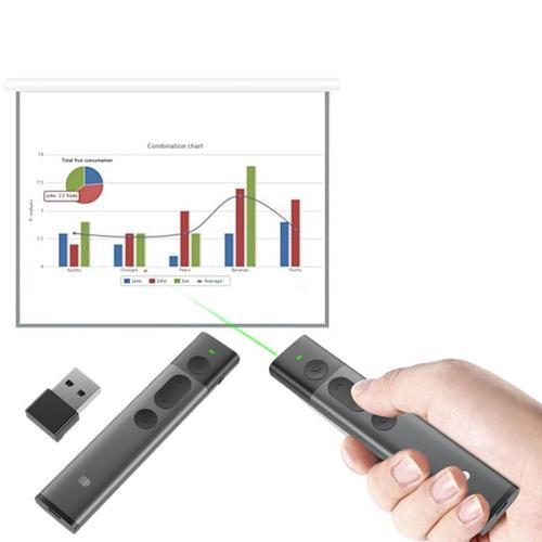 Doosl DSIT032 2.4GHz Wireless Presenter PowerPoint Représentation du clicker Télécommande Pointeur laser vert, distance de contrôle: 100m