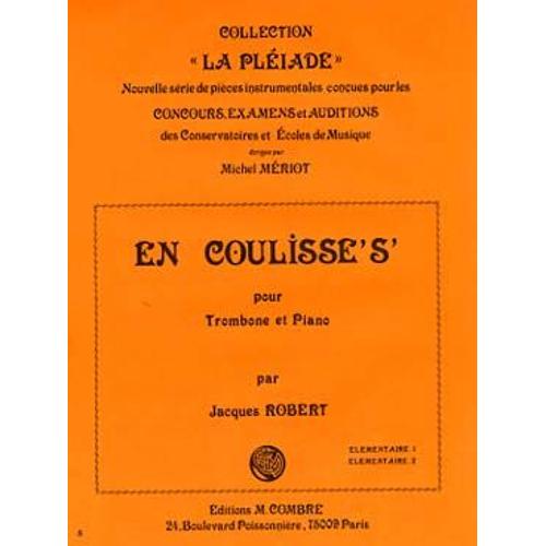 Jacques Robert, En Coulisses's, Pour Trombone Et Piano