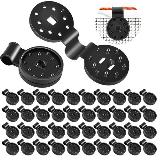 Lot de 40 clips spéciaux avec ?illet pour filet d'ombrage, pour filet occultant, pare-vue, protection de clôture