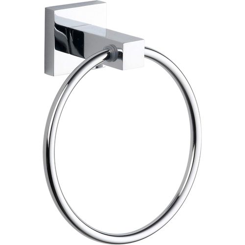 Anneau porte-serviettes de salle de bain chromé minimaliste