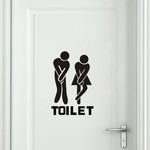 Lot de 2 autocollants pour toilettes, salle de bain, WC, décoration murale, pour la maison, la chambre d'enfant, le salon, le bureau