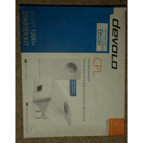 2 CPL DEVOLO DLAN  1200+ BLANC 1200 MBPS AVEC 2 CÂBLES RJ45 NEUFS