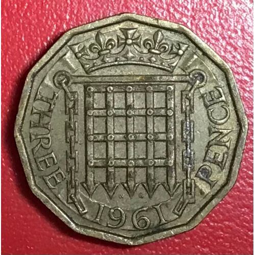 3 Pence - Elizabeth I I  - 1ere Effigie - 1961 - Royaume Uni
