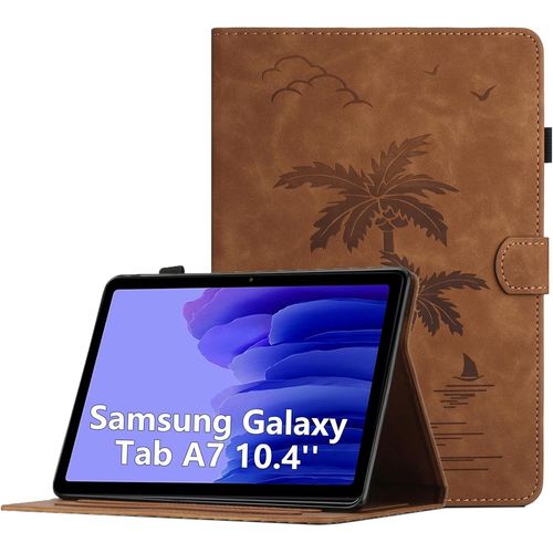 Eryi-Coque Pour Samsung Galaxy Tab A7 10.4 Pouces 2022/2020 Sm-T509 / T500 / T505 / T507 Housse De Protection Multi-Angles Étui En Cuir Pu Avec Fente Pour Carte,Auto Réveil/Sommeil, Brun