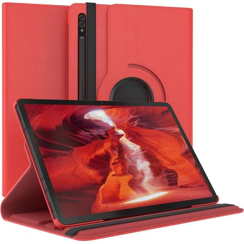 Eryi-- Pochette Pour Tablette Samsung Galaxy Tab S7 Housse De Protection 11 Pouces Smart Cover Tablet Case Rotation À Placer À Rabat Pivotant À 360° Avec Fonction De Support Similicuir Rouge