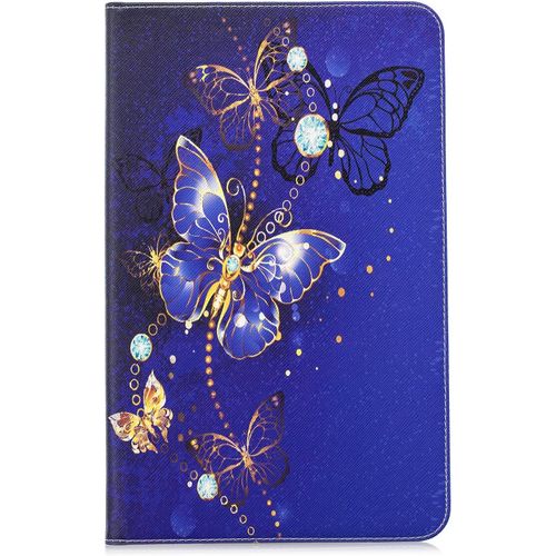 Eryi-Etui Galaxy Tab A 10.1 (2016) Sm-T580/T585 - Flip Portefeuille Coque Cuir Pochette Housse De Protection Avec Support Et Porte Carte Pour Samsung Galaxy Tab A6 10.1"" Tablette, Papillon Violet
