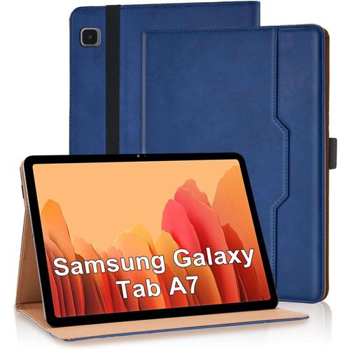 Eryi-Coque Pour Samsung Galaxy Tab A7 10,4"" 2022/2020 (Sm-T500/Sm-T505) Housse Cuir Pu [Réveil/Veille Automatique] Etui De Protection Avec Support Fonction Et Poche De Documents, Bleu