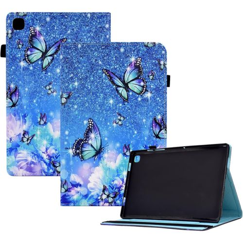 Eryi-Coque Pour Samsung Galaxy Tab A7 Lite 8.7"" 2021,Étui Housse Samsung Galaxy Tab A7 Lite,Coque De Protection Avec Fonction Support Pour Sm-T220/Sm-T225,Papillon Fleur