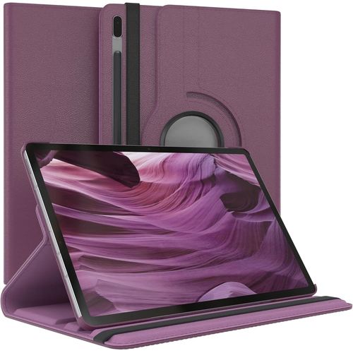 Eryi-- Pochette Pour Tablette Samsung Galaxy Tab S7 Fe / 5g Housse De Protection 12,4 Pouces Smart Cover Tablet Case Rotation À Placer Pivotant À 360° Avec Fonction De Support Similicuir Violet