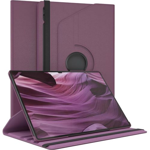Eryi-- Pochette Pour Tablette Samsung Galaxy Tab S9 Ultra Housse De Protection 14,6 Pouces Smart Cover Tablet Case Rotation À Placer Pivotant À 360° Avec Fonction De Support Similicuir Violet