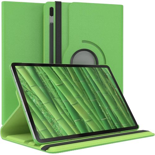 Eryi-- Pochette Pour Tablette Samsung Galaxy Tab S7 Fe / 5g Housse De Protection 12,4 Pouces Smart Cover Tablet Case Rotation À Placer Pivotant À 360° Avec Fonction De Support Similicuir Vert